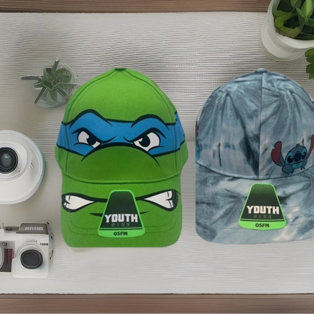 Nickelodeon Teenage Mutant Ninja Turtles Leonardo & Disney Stitch Snapback Caps